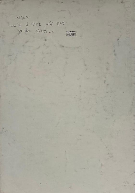 Francine Ledieu, Une Rue d’Assise, 1953, Gouache - 2