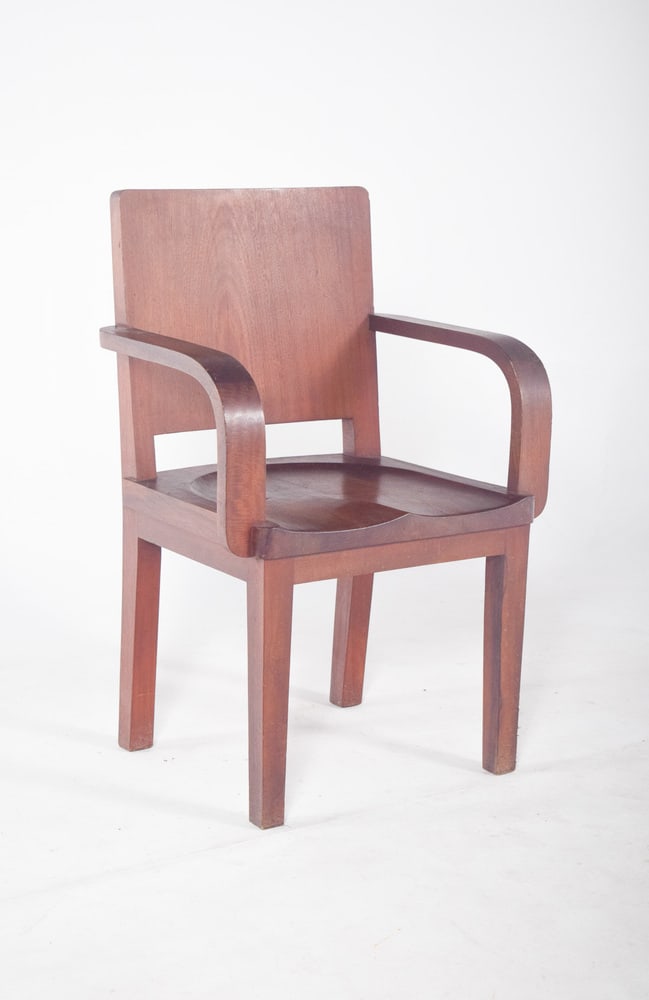 Portuguese Mahogany Desk Armchair, 1920s - 2