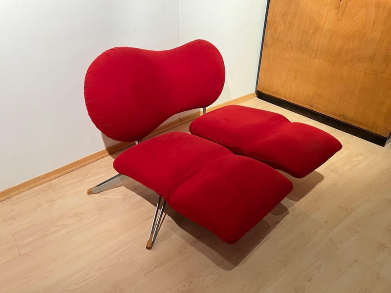 Red Convertible Sofa attributed to Bonaldo, 1980s - 12
