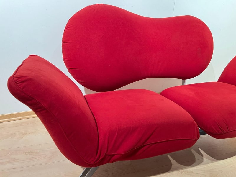 Red Convertible Sofa attributed to Bonaldo, 1980s - 14
