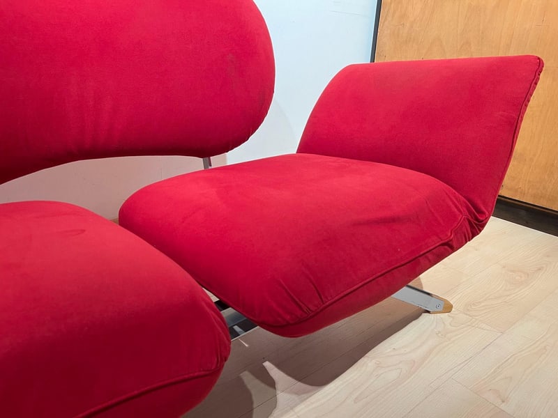 Red Convertible Sofa attributed to Bonaldo, 1980s - 16
