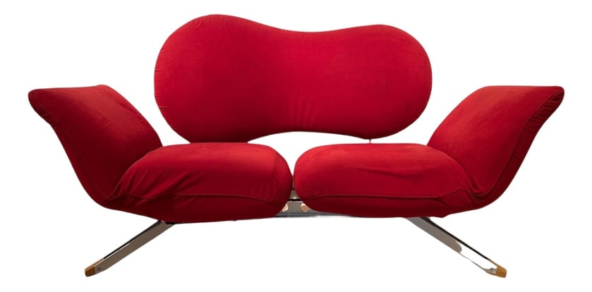 Red Convertible Sofa attributed to Bonaldo, 1980s (1 of 20)