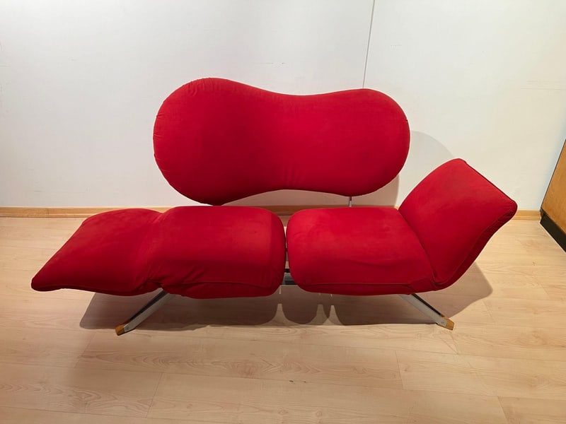 Red Convertible Sofa attributed to Bonaldo, 1980s - 4