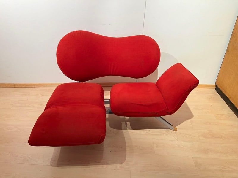 Red Convertible Sofa attributed to Bonaldo, 1980s - 5