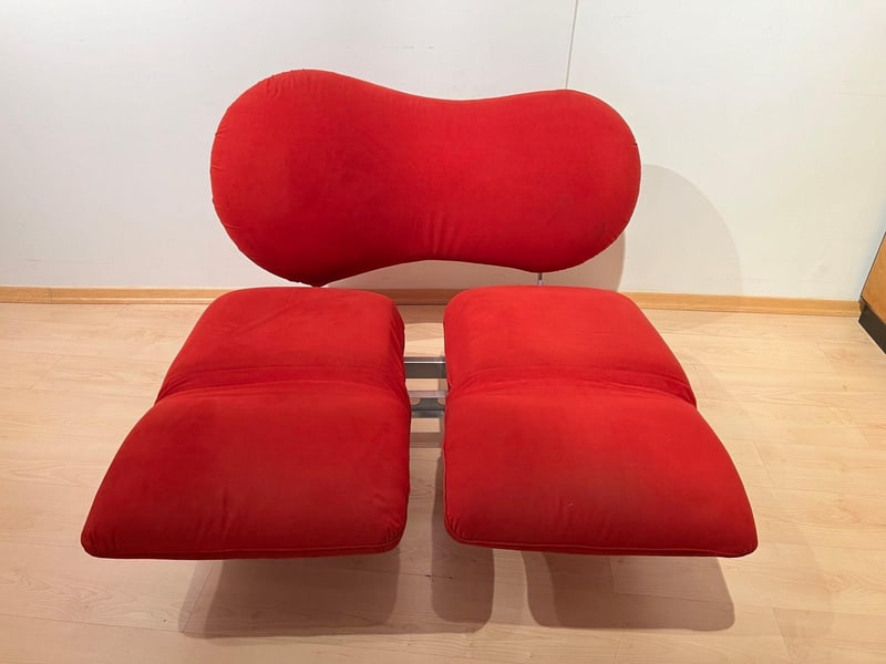 Red Convertible Sofa attributed to Bonaldo, 1980s - 6