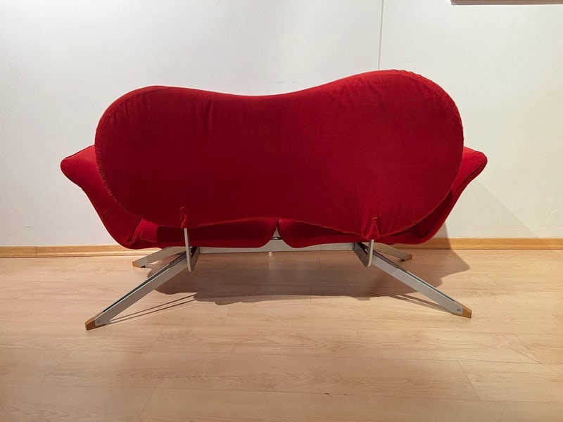 Red Convertible Sofa attributed to Bonaldo, 1980s - 8