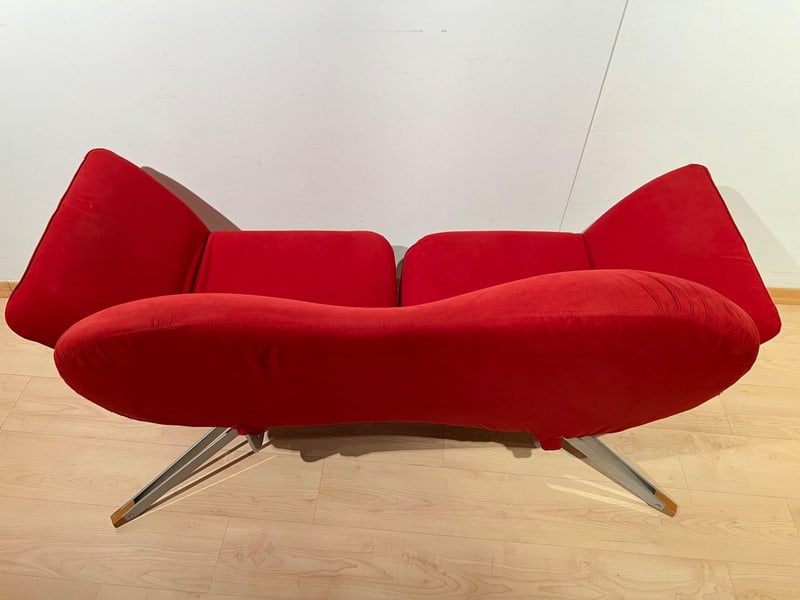 Red Convertible Sofa attributed to Bonaldo, 1980s - 9