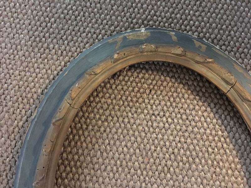 Neoclassical Oval Grey and Gold Wood Frame, Italy - 15