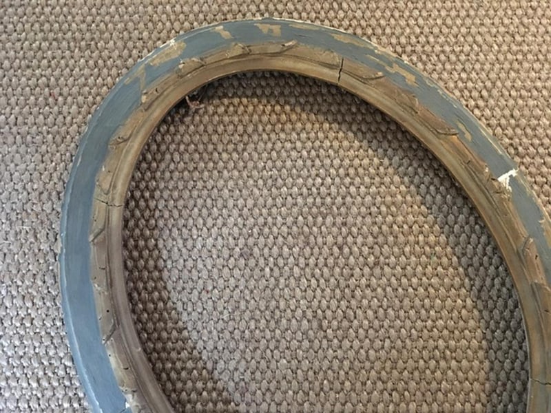 Neoclassical Oval Grey and Gold Wood Frame, Italy - 2