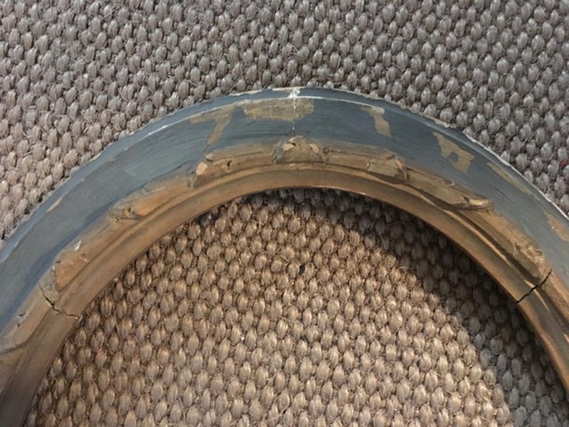 Neoclassical Oval Grey and Gold Wood Frame, Italy - 8