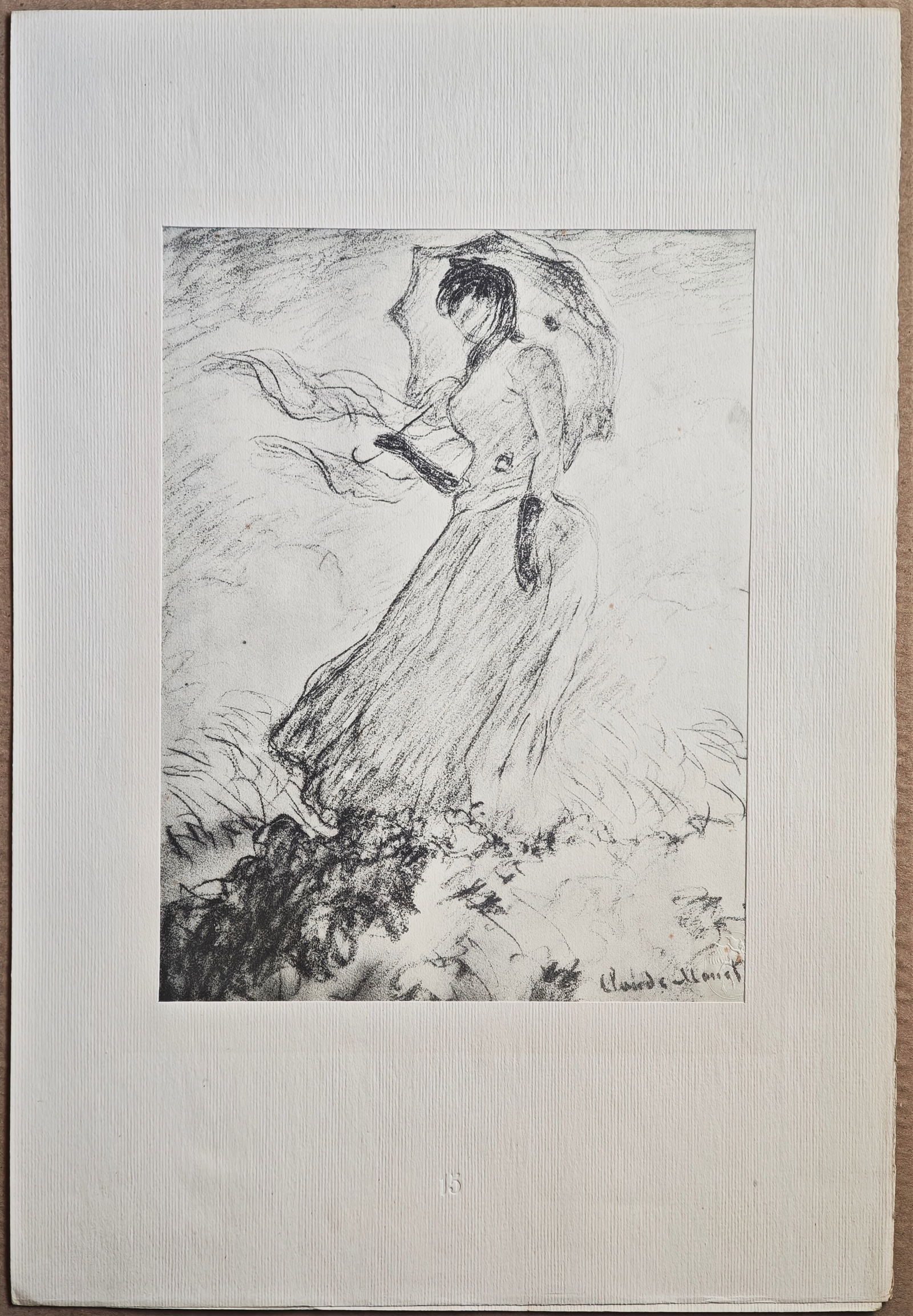 After Claude Monet, Lady with Parasol, 1918, Lithograph - 2