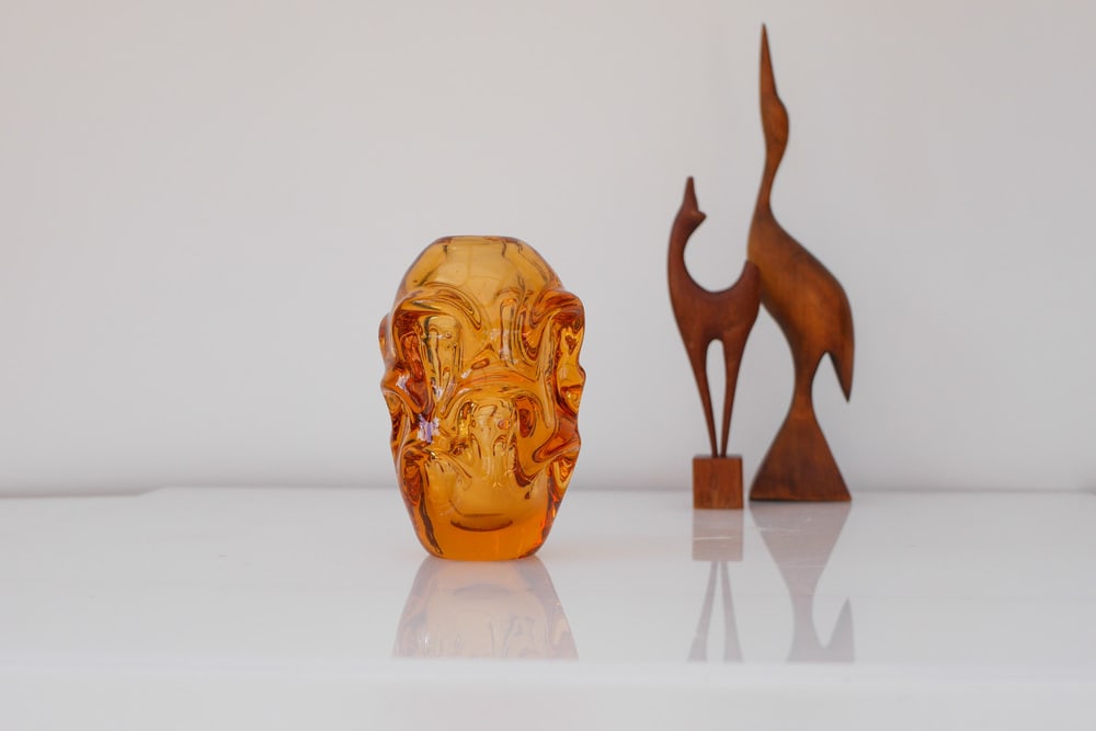 Orange Crystal Vase by Börne Augustsson for Åseda - 11