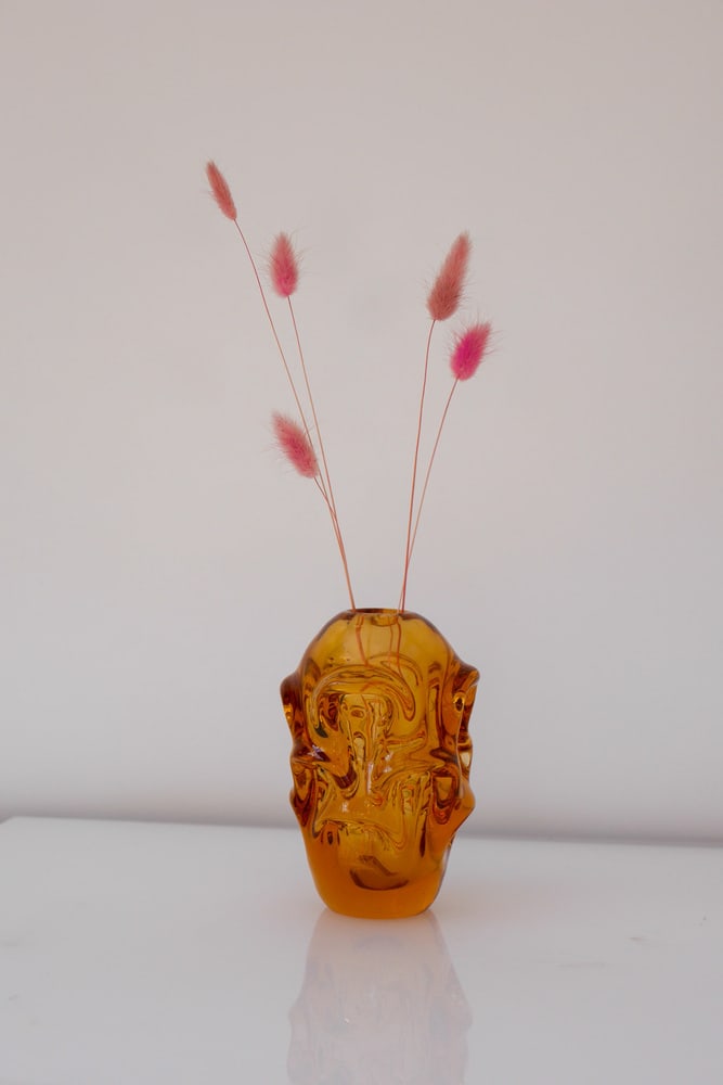 Orange Crystal Vase by Börne Augustsson for Åseda - 16