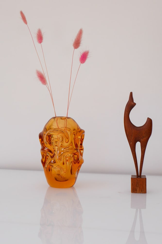 Orange Crystal Vase by Börne Augustsson for Åseda - 9