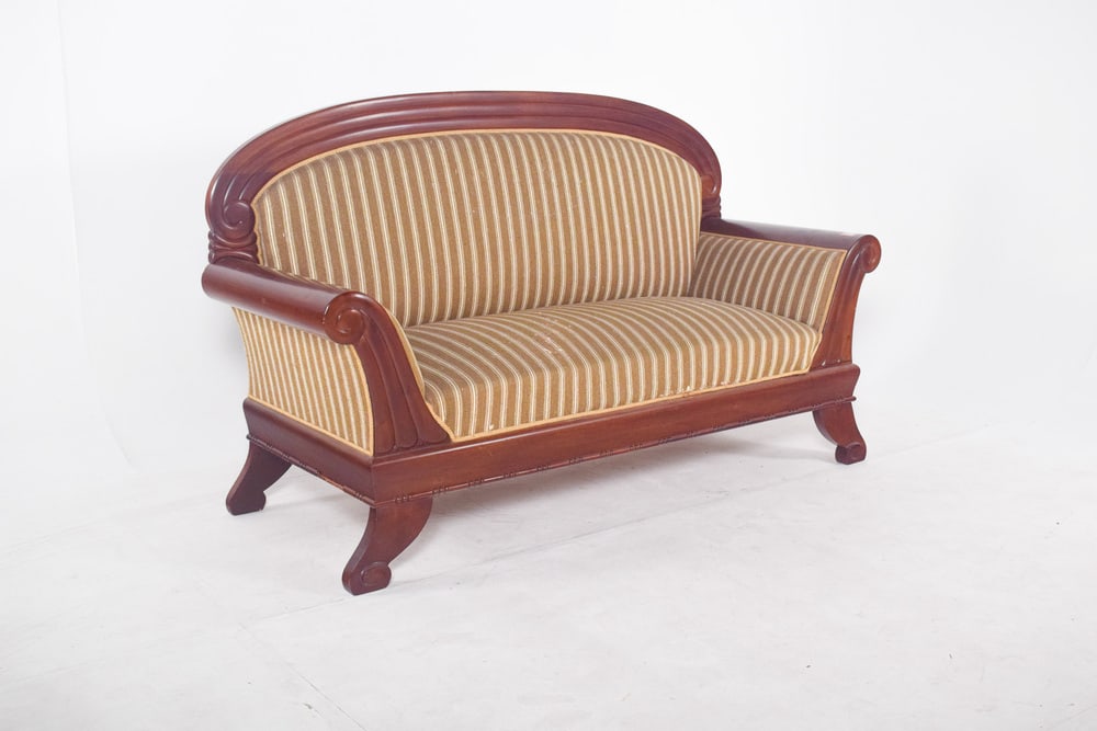 French Upholstered 3-Seater Canape - 4