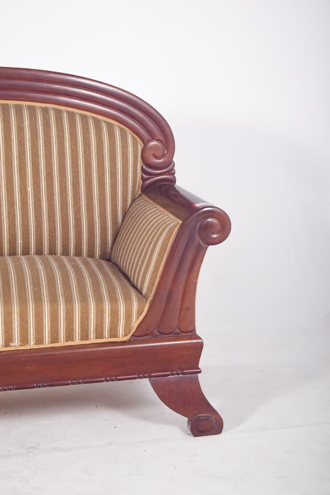 French Upholstered 3-Seater Canape - 5