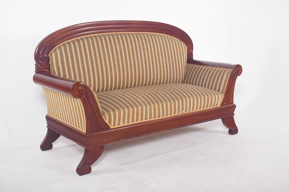 French Upholstered 3-Seater Canape - 6