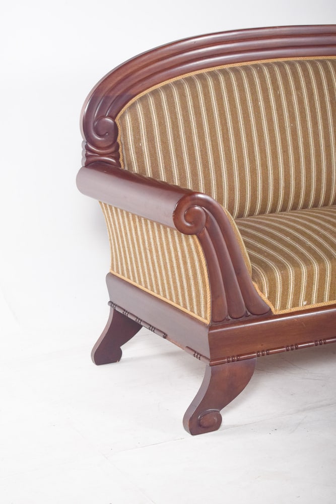 French Upholstered 3-Seater Canape - 7