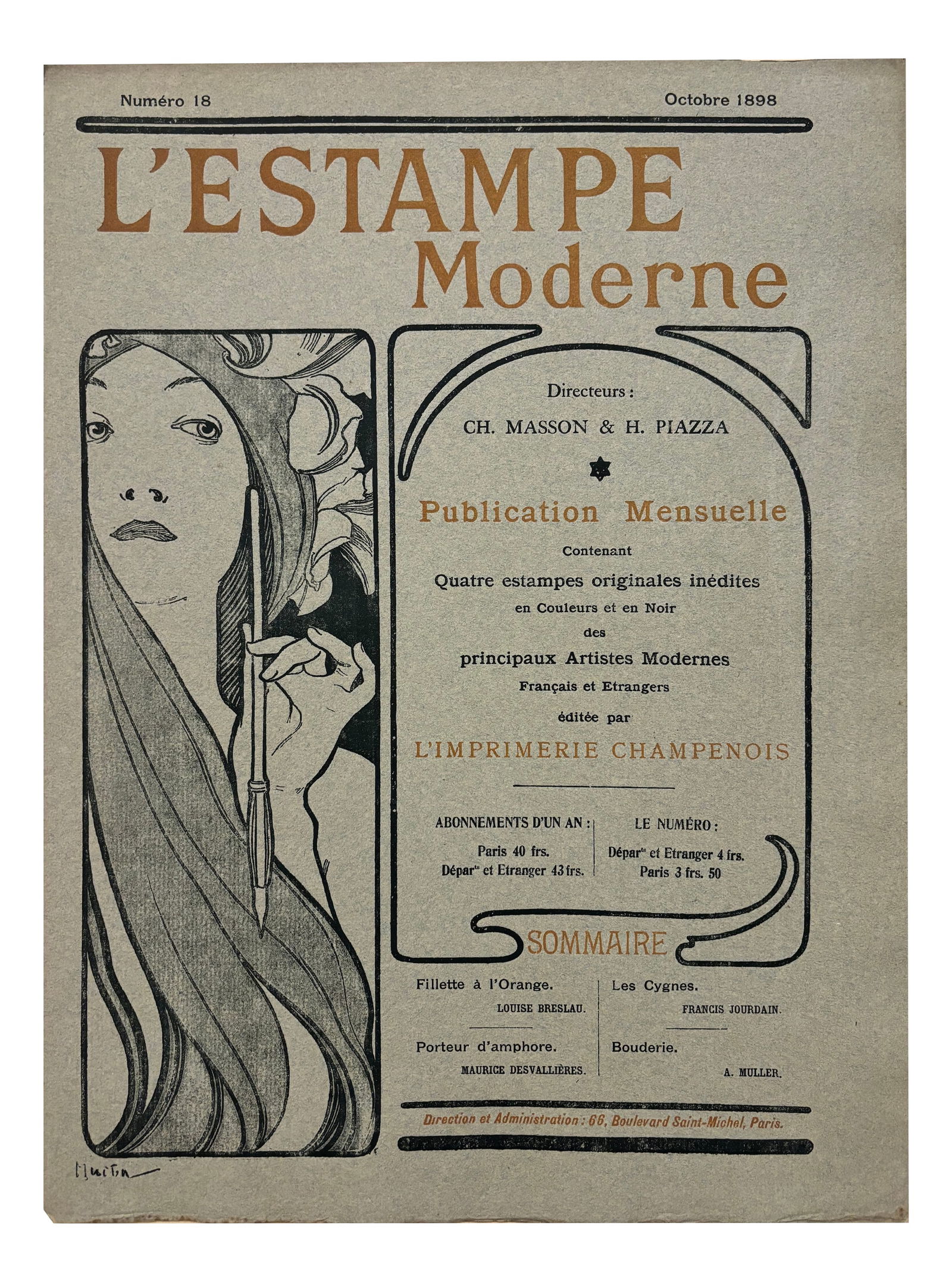Alphonse Mucha, Cover for l'Estampe Moderne, 1898 (1 of 8)