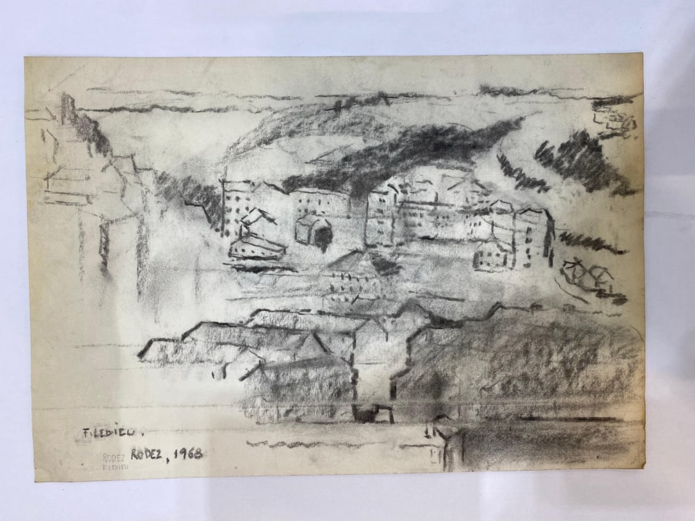 Francine Ledieu, Rodez, 1968, Charcoal on Paper - 4
