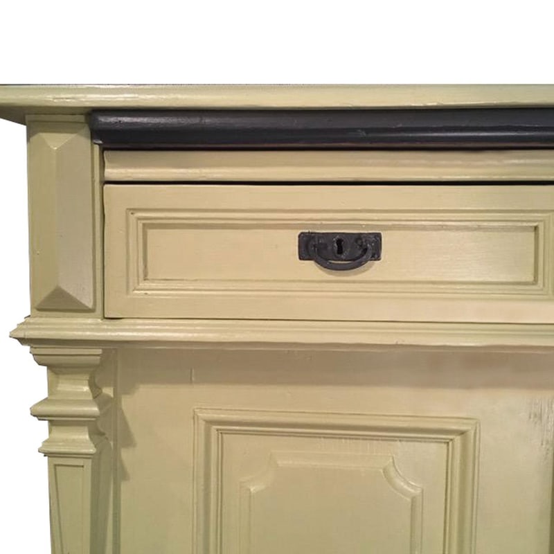 Yellow Wood Buffet with Yellow Glass Shelves, 1850 - 11