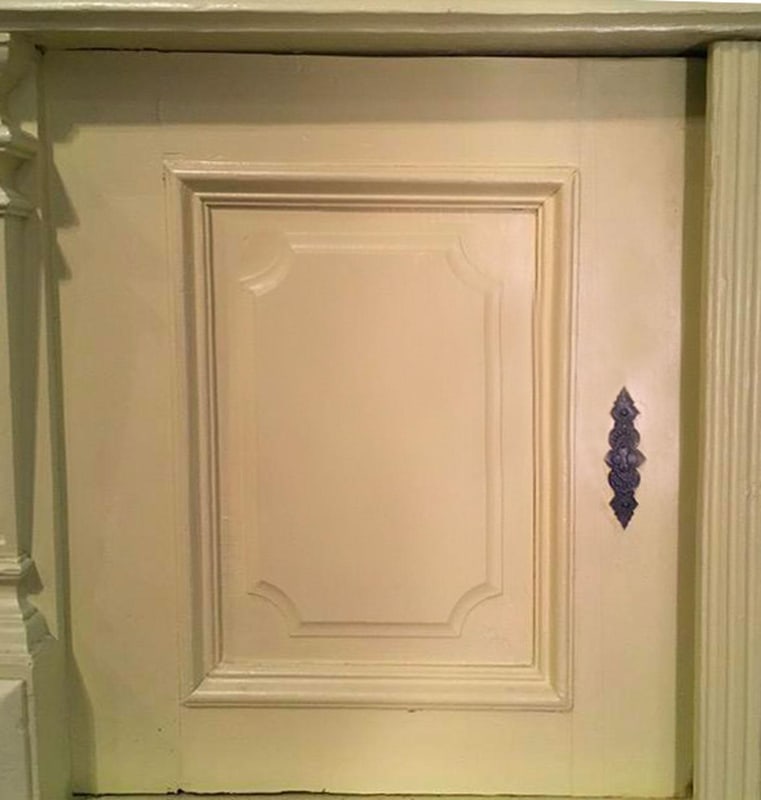 Yellow Wood Buffet with Yellow Glass Shelves, 1850 - 14