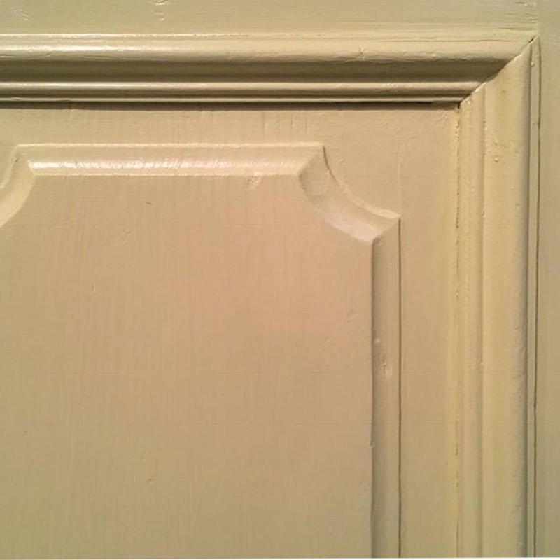 Yellow Wood Buffet with Yellow Glass Shelves, 1850 - 19