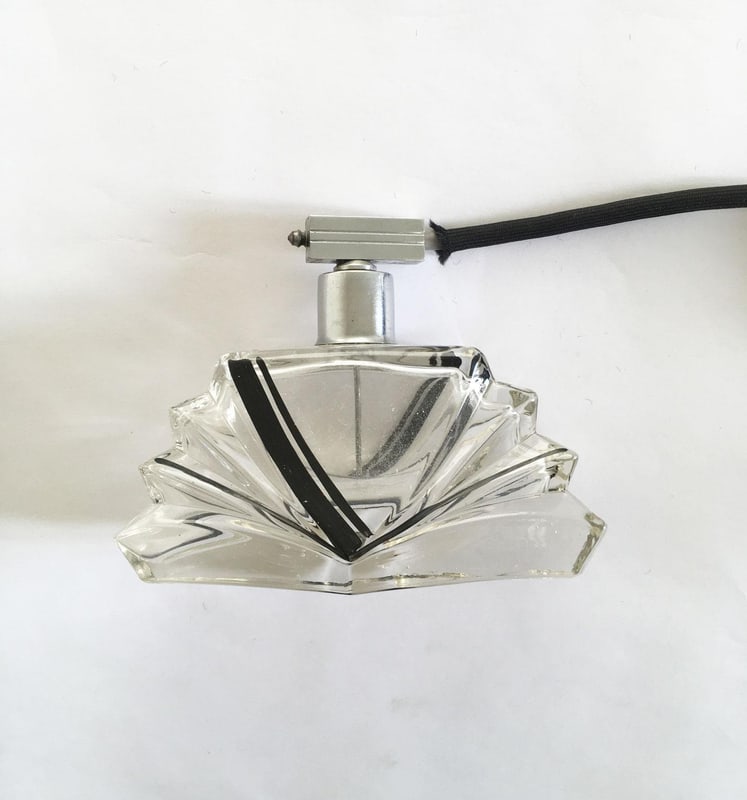 Glass Perfume Sprayer with Black Silk Air Pump, 1930 - 9
