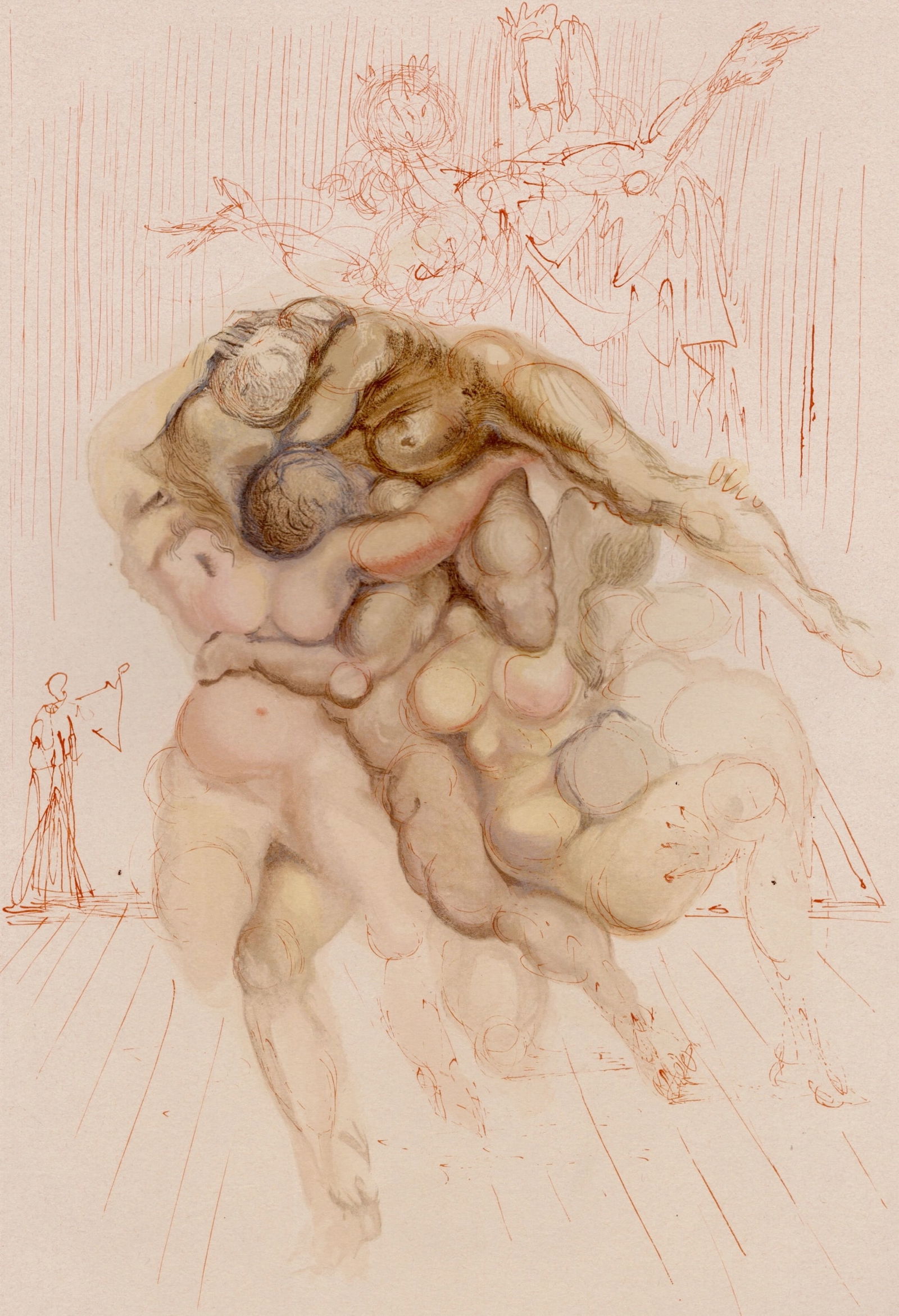 Salvador Dali, Wrathful Souls, 1964, Woodcut - 2