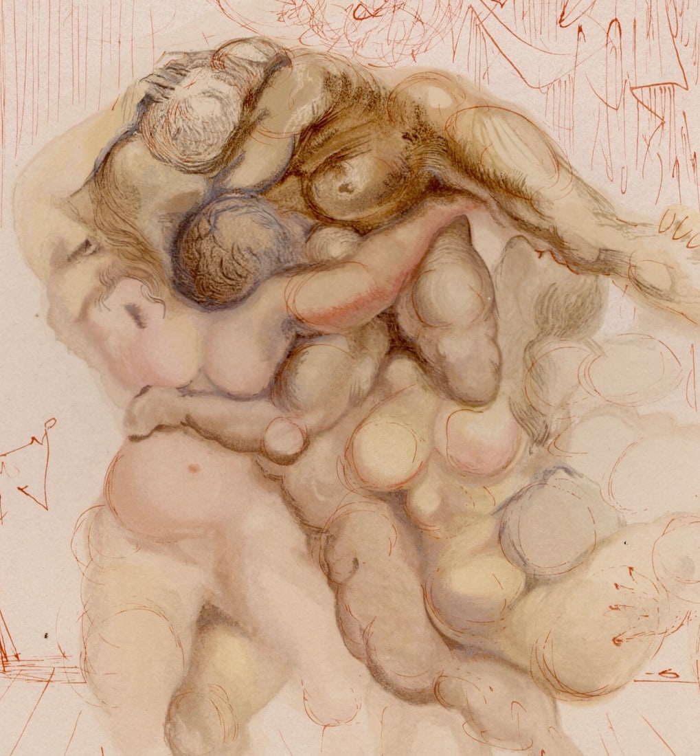 Salvador Dali, Wrathful Souls, 1964, Woodcut - 3