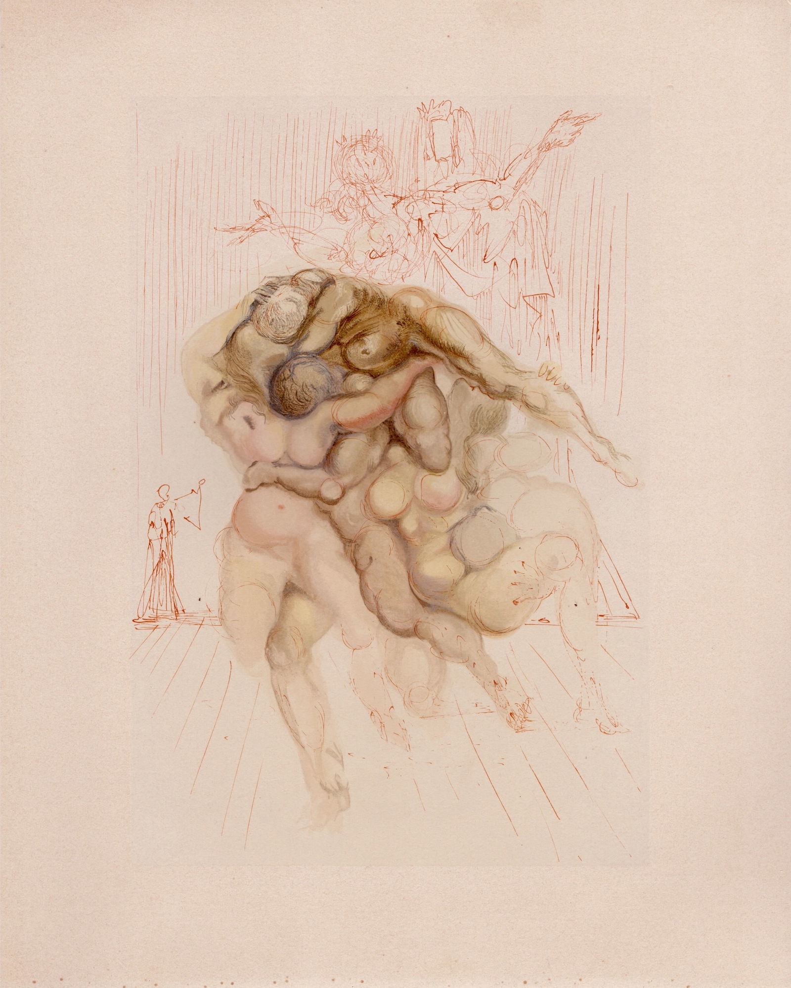 Salvador Dali, Wrathful Souls, 1964, Woodcut - 6