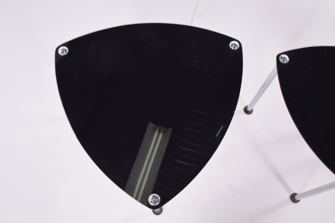 Chrome Plated & Glass Nesting Tables, 1980s, Set of 3 - 8