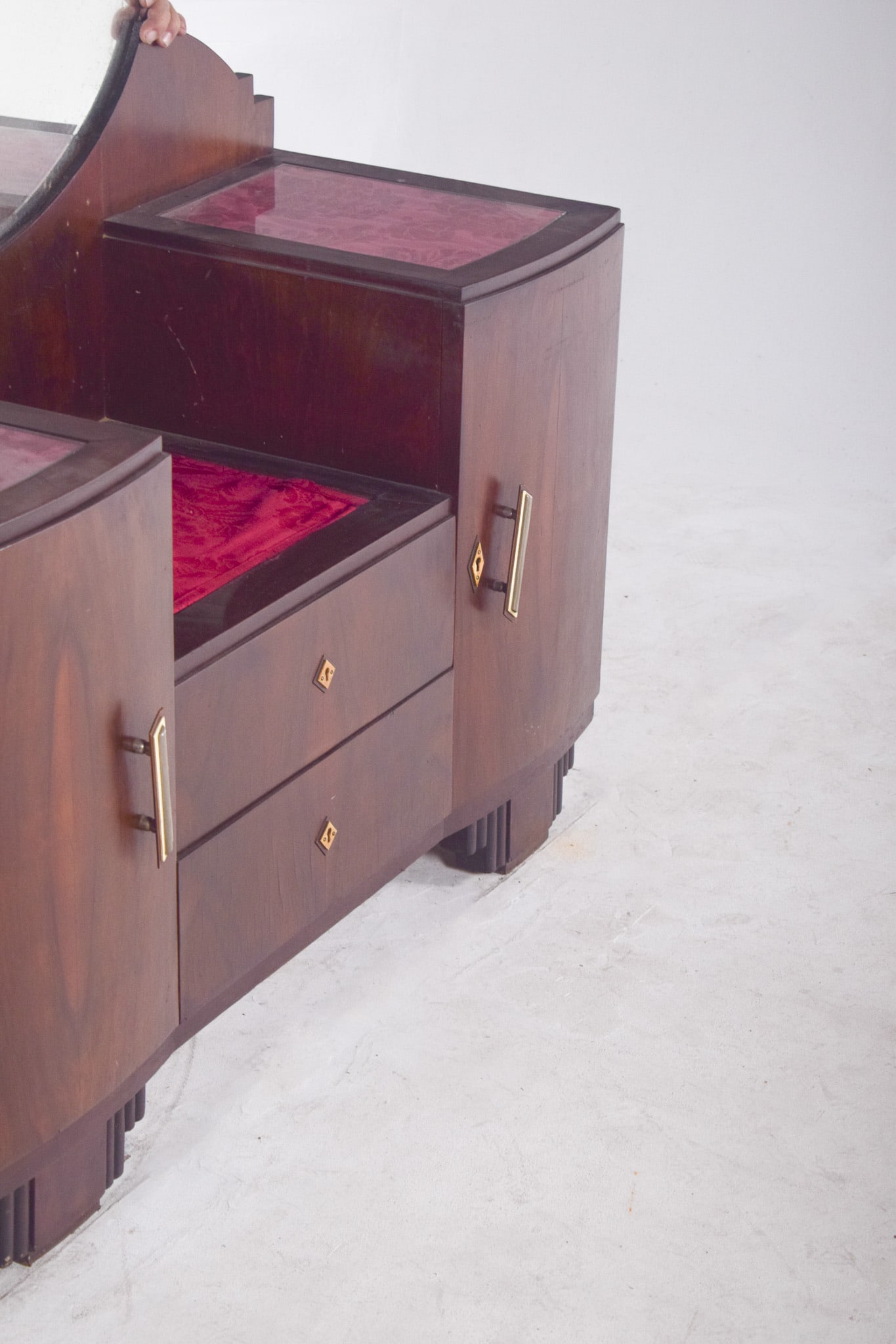 Vintage Art Deco Walnut Dressing Table, 1920s - 4