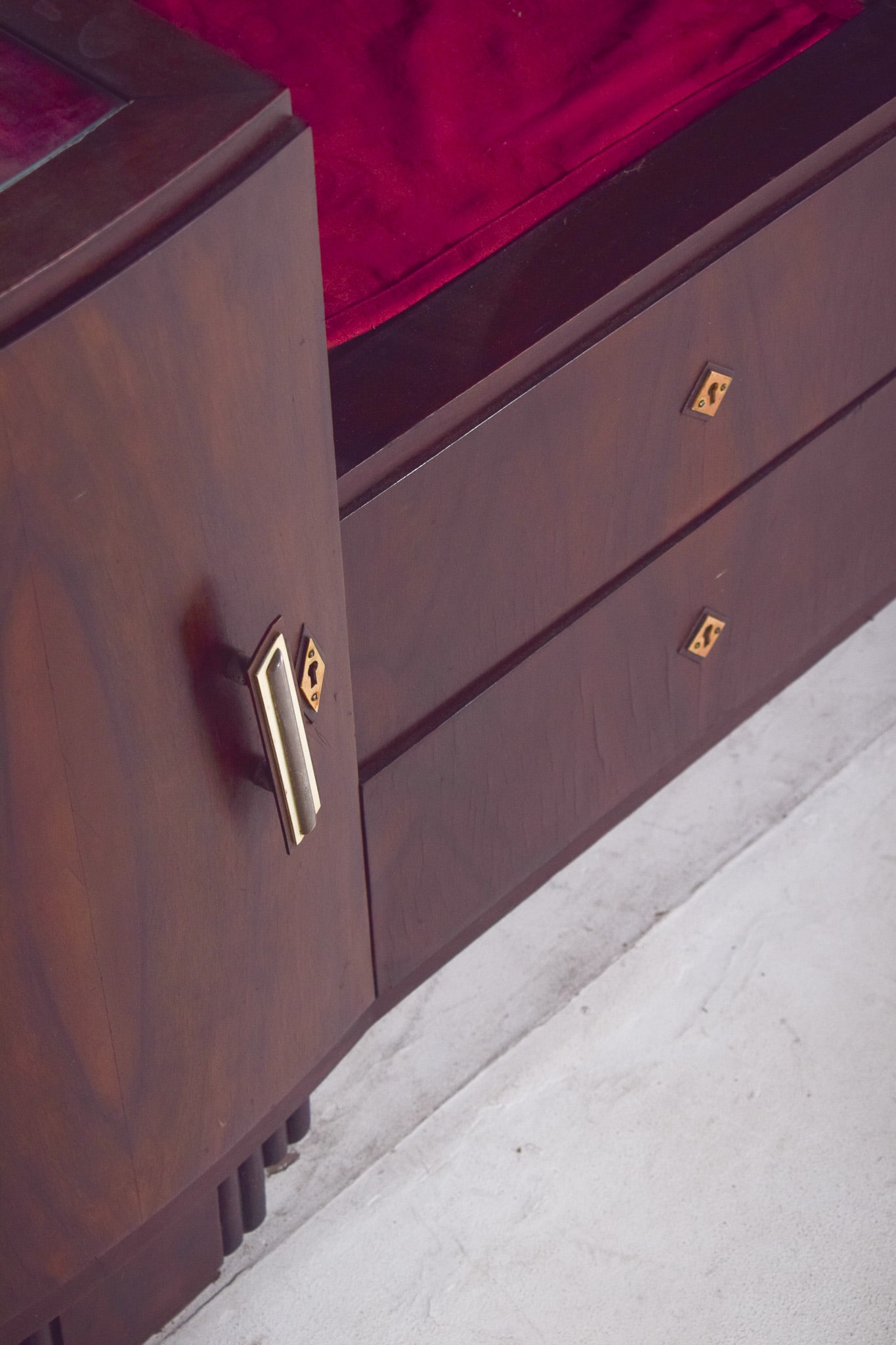 Vintage Art Deco Walnut Dressing Table, 1920s - 7