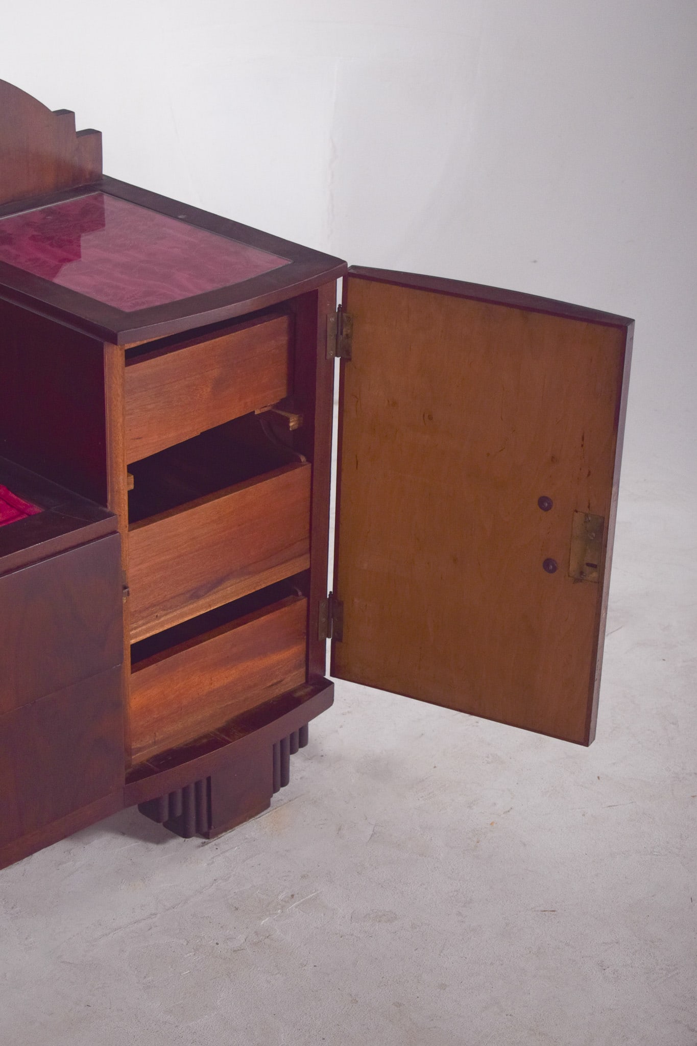 Vintage Art Deco Walnut Dressing Table, 1920s - 9