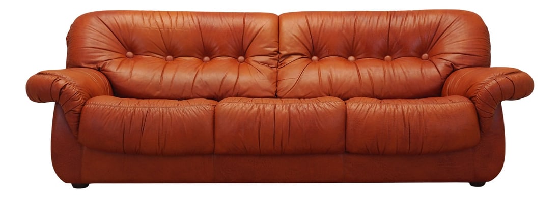 Italian Red Leather Sofa from Pellerossi, 1970s (1 of 15)