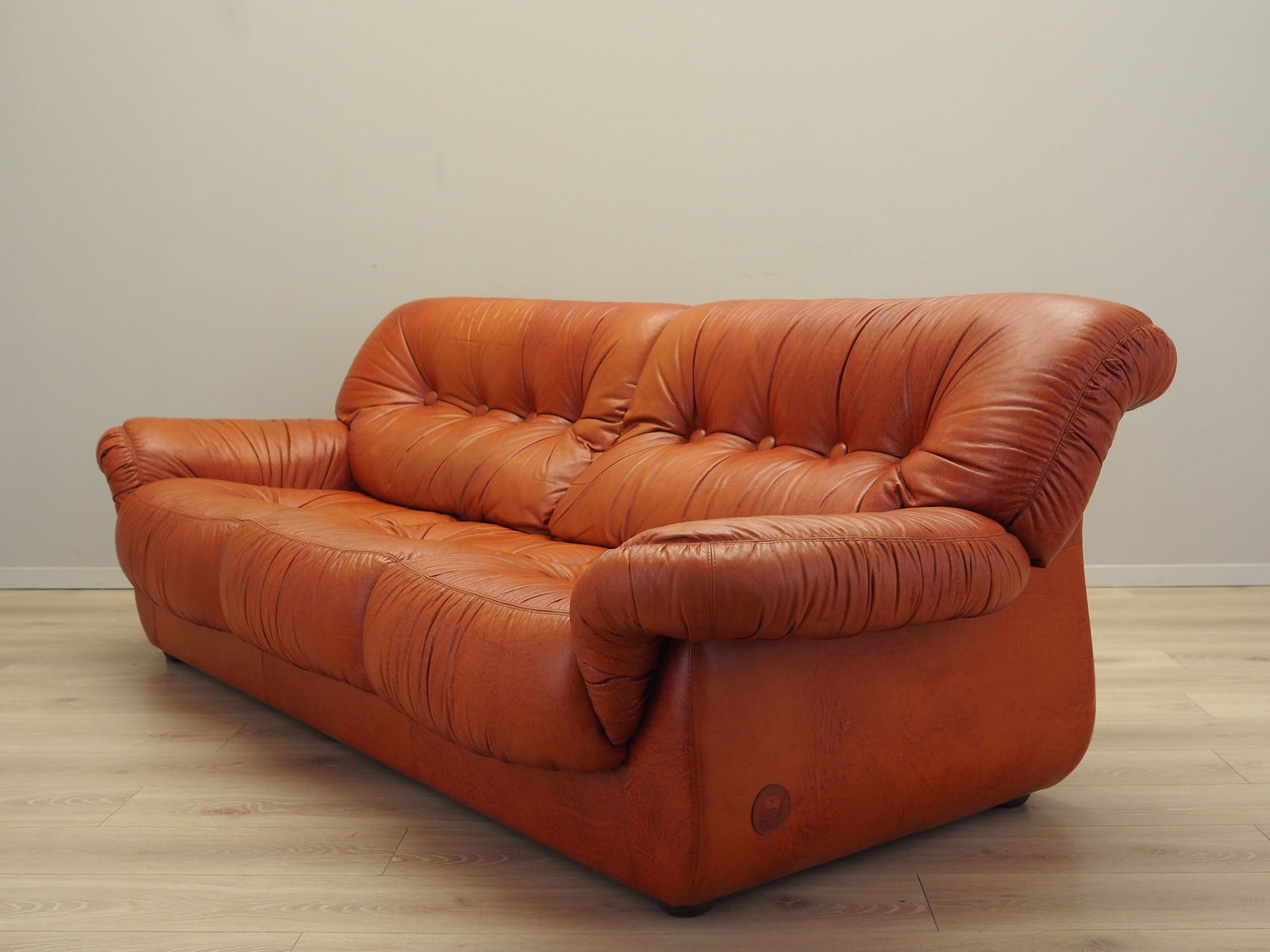 Italian Red Leather Sofa from Pellerossi, 1970s - 3