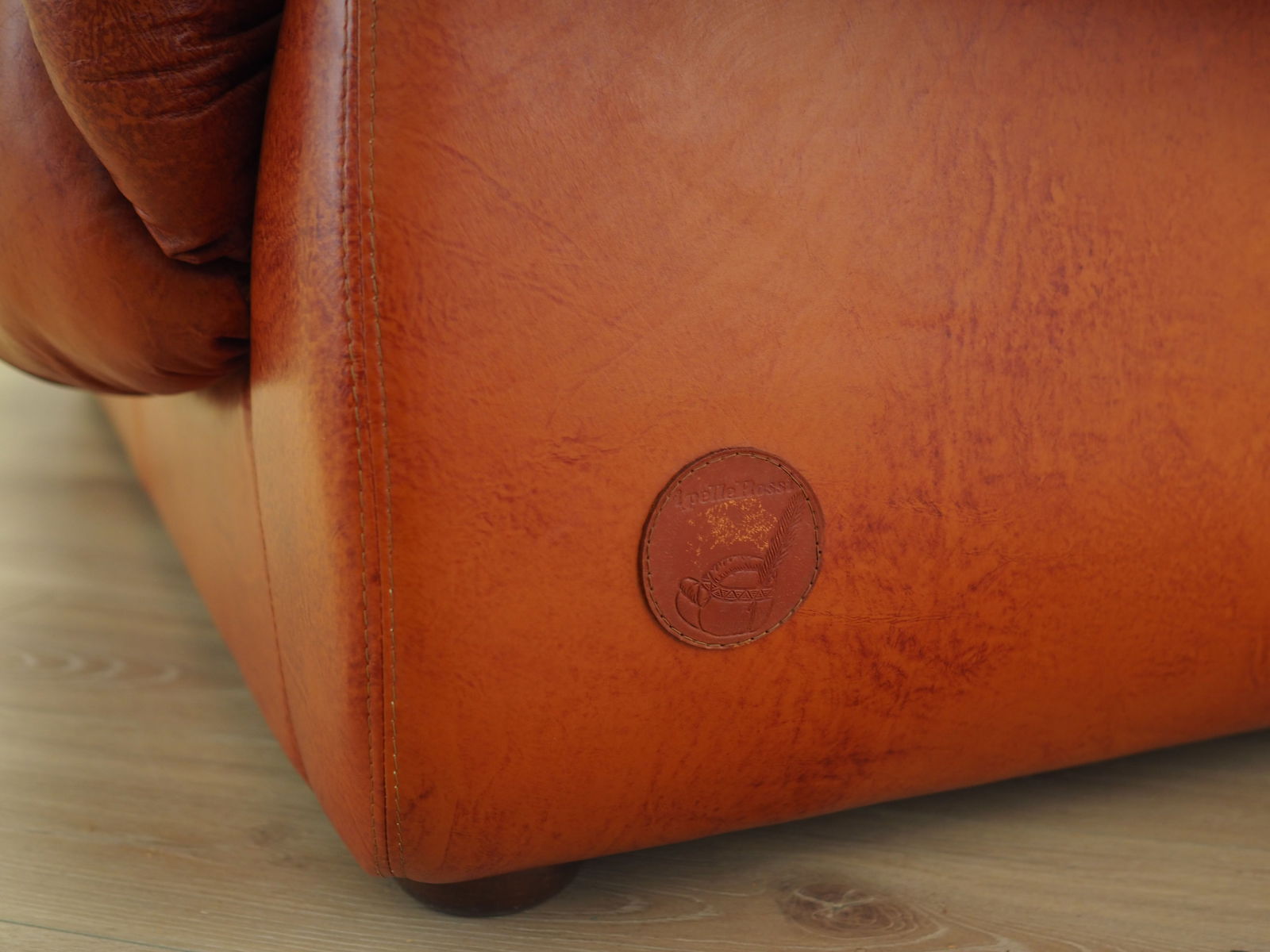 Italian Red Leather Sofa from Pellerossi, 1970s - 4