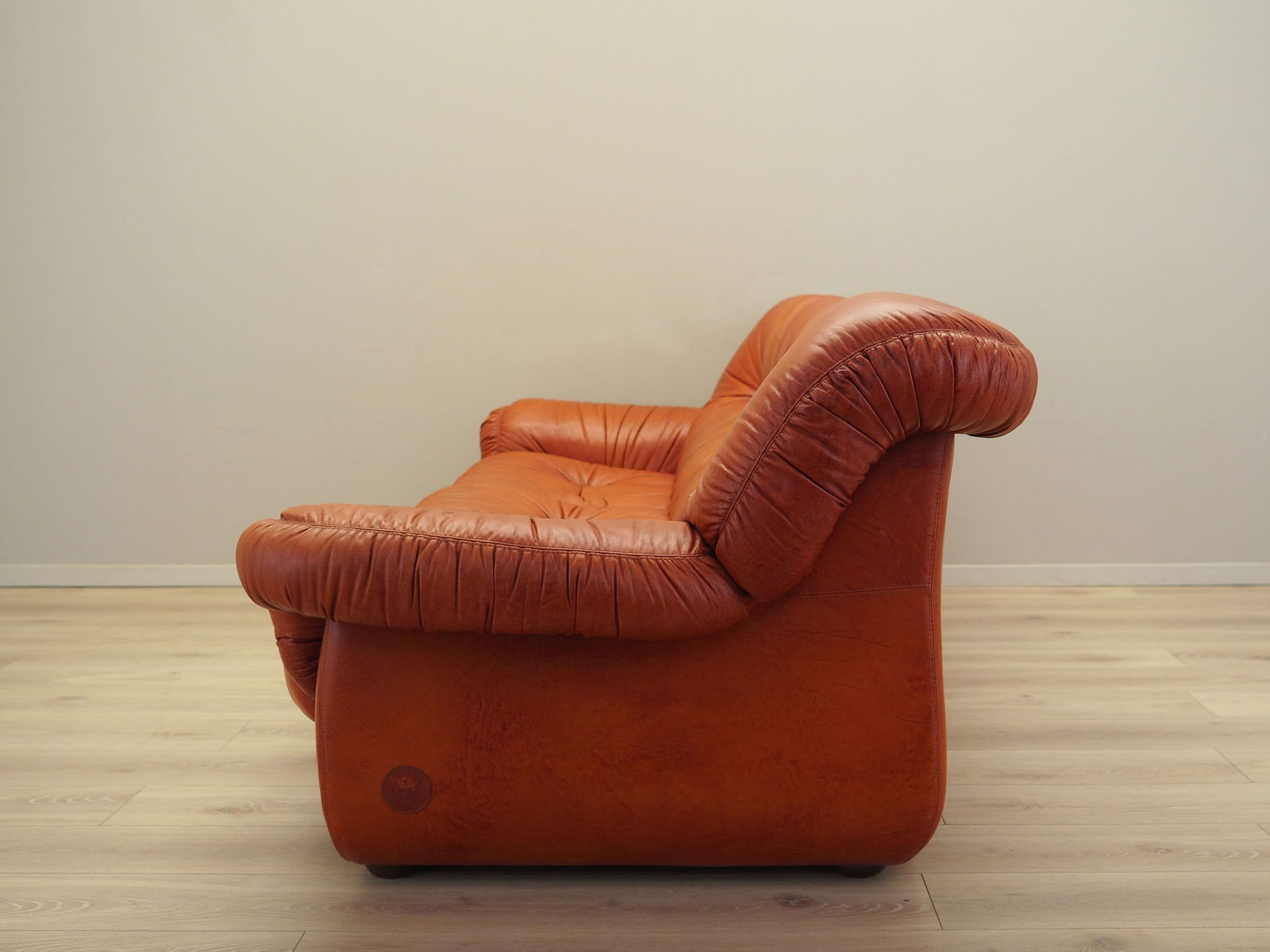 Italian Red Leather Sofa from Pellerossi, 1970s - 5