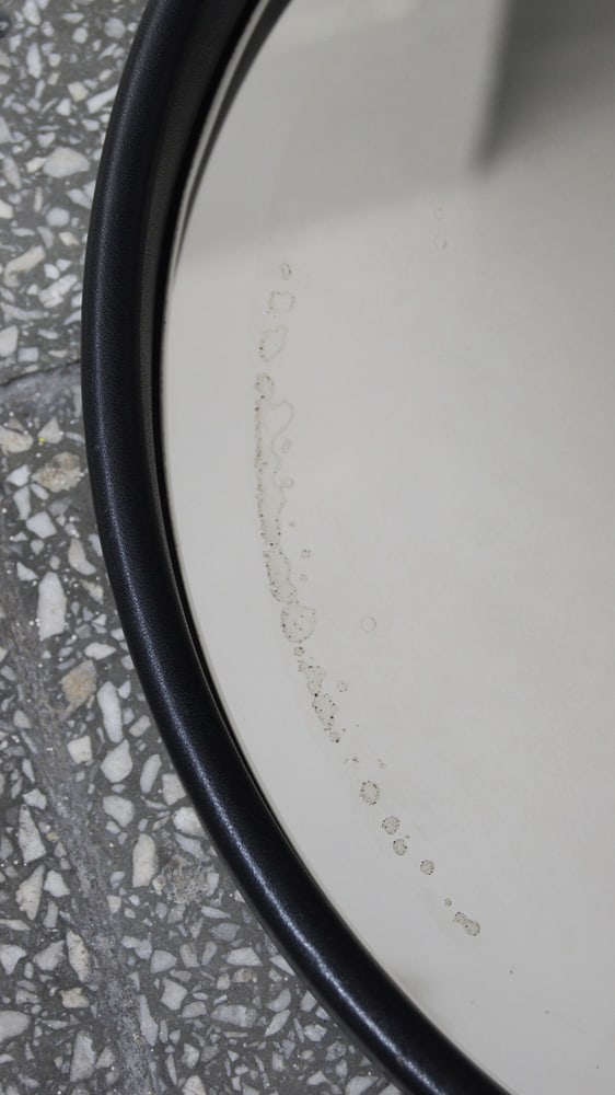 Black Leather Round Mirror - 5