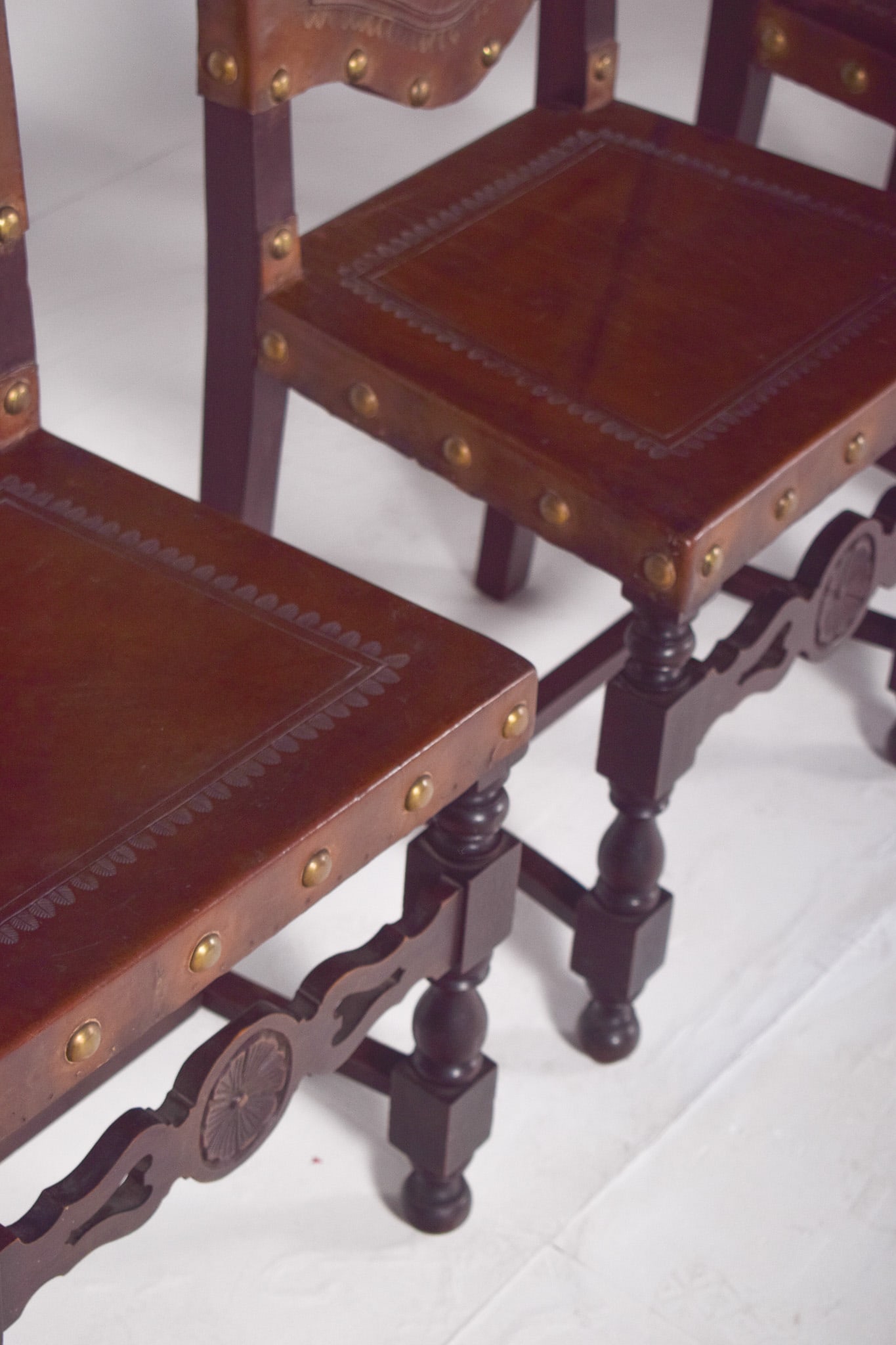 Dining Chairs with Leather Seats and Backs, Set of 5 - 10