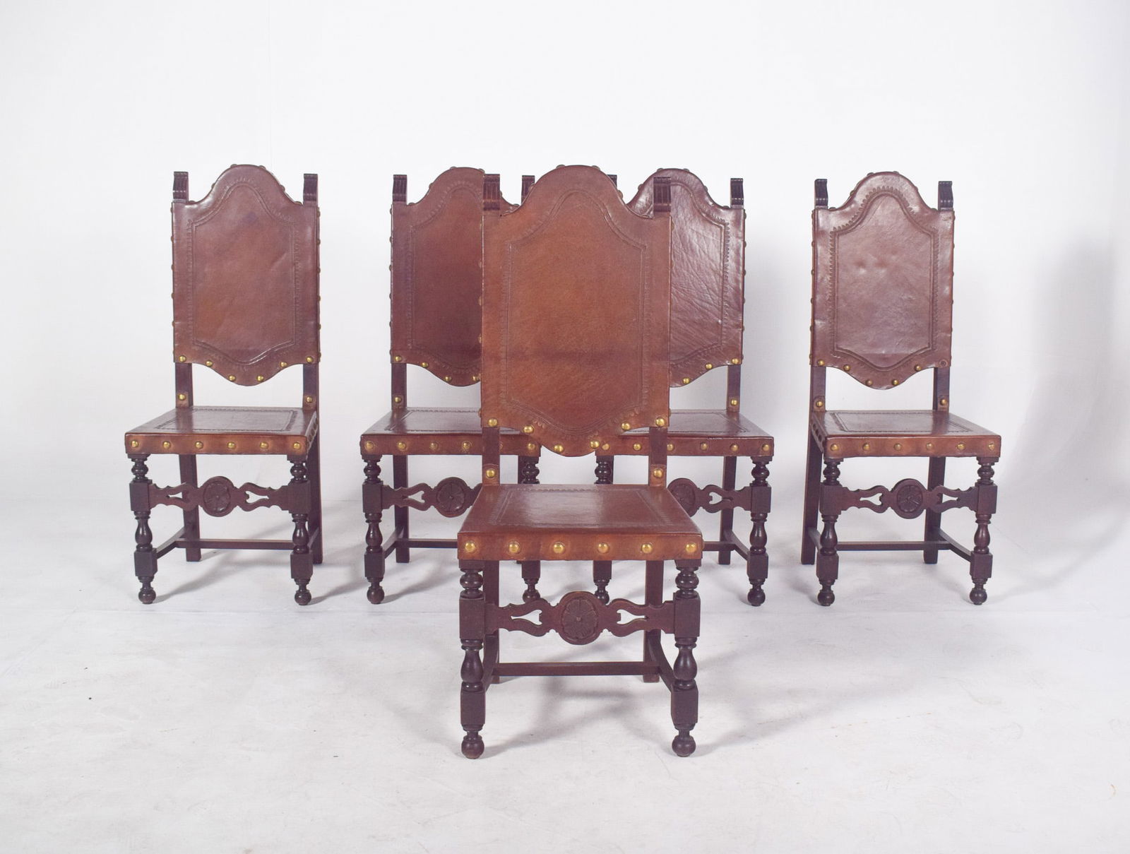 Dining Chairs with Leather Seats and Backs, Set of 5 (1 of 14)