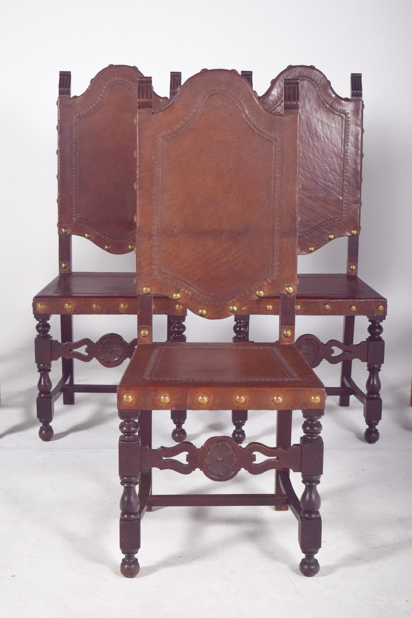 Dining Chairs with Leather Seats and Backs, Set of 5 - 2