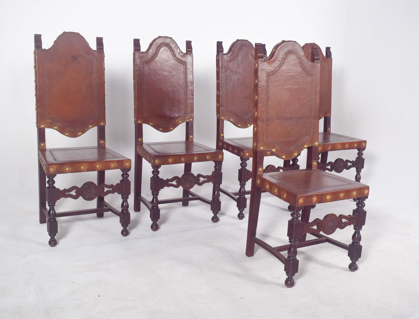 Dining Chairs with Leather Seats and Backs, Set of 5 - 4