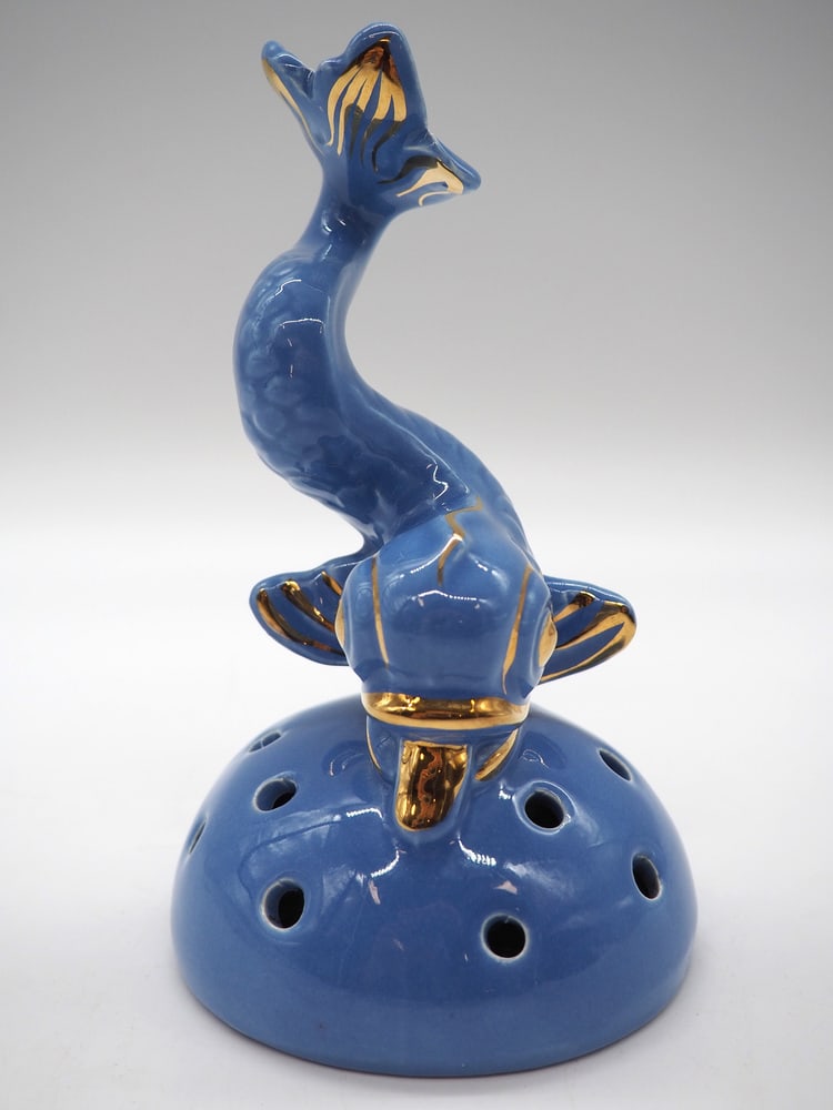 Sapphire Bowl with Fish by Arthur Percy, Set of 2 - 10