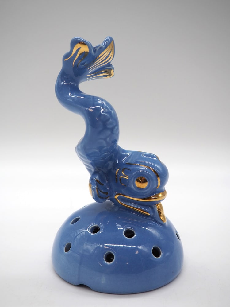 Sapphire Bowl with Fish by Arthur Percy, Set of 2 - 11