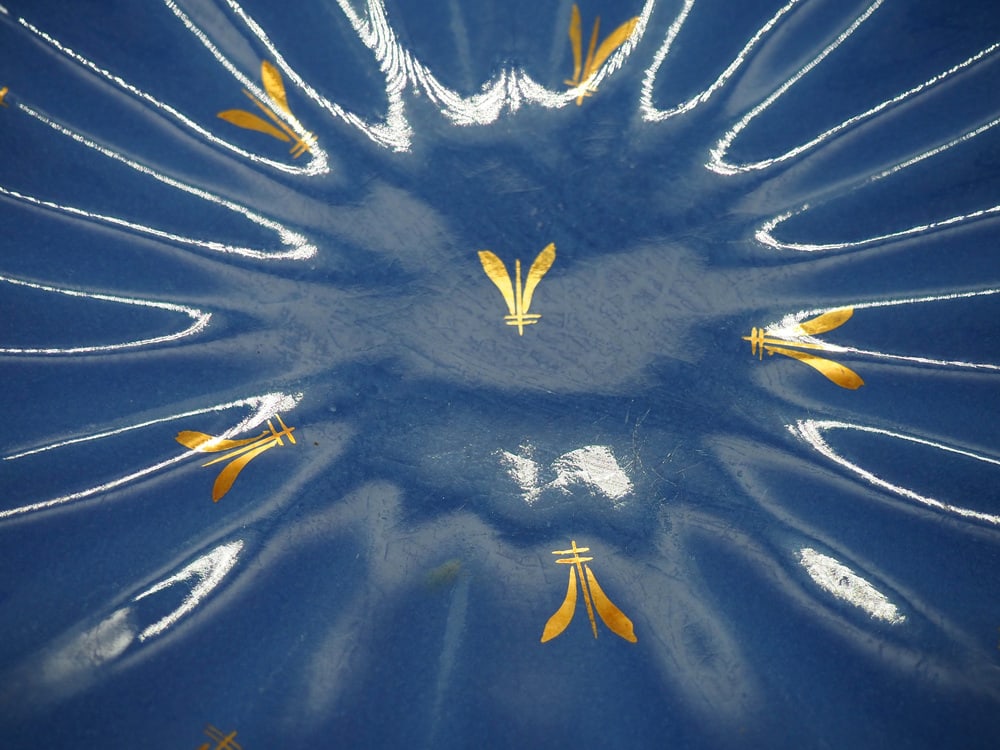 Sapphire Bowl with Fish by Arthur Percy, Set of 2 - 7