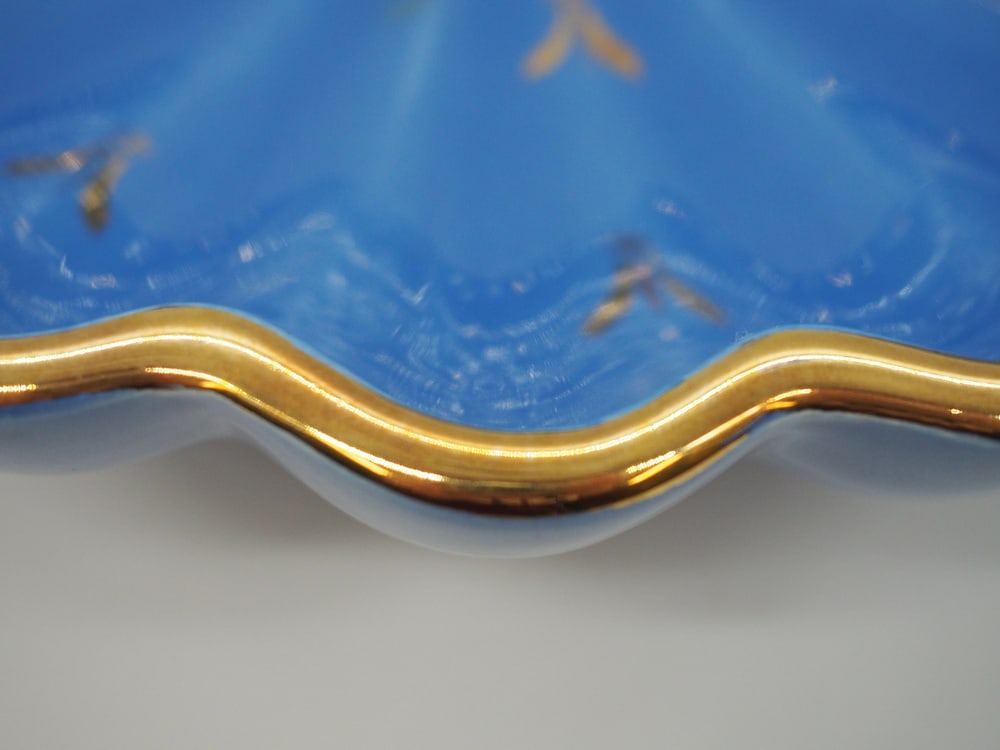 Sapphire Bowl with Fish by Arthur Percy, Set of 2 - 8