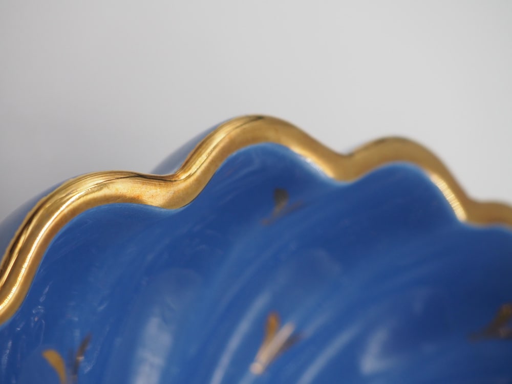 Sapphire Bowl with Fish by Arthur Percy, Set of 2 - 9