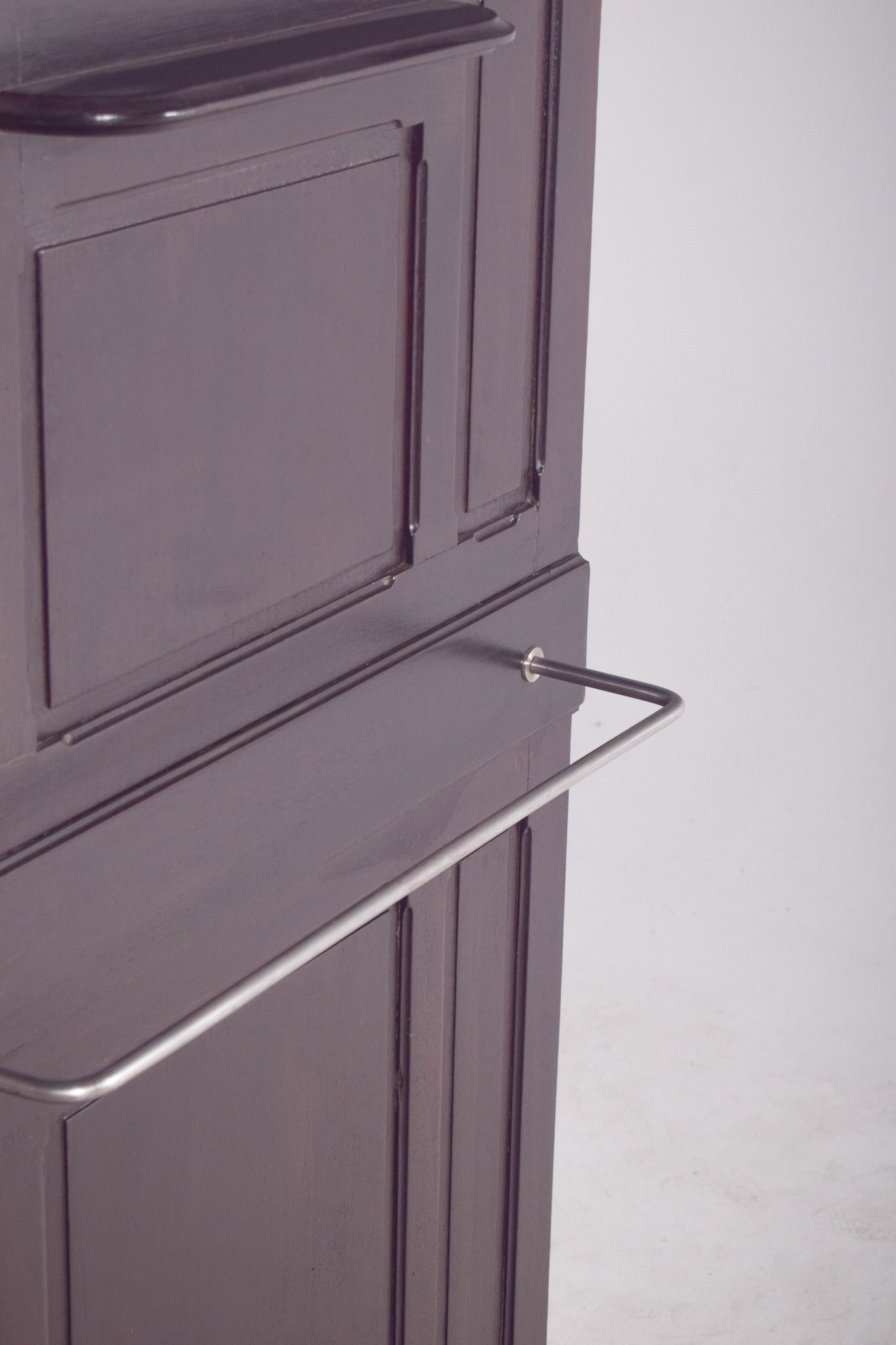 Vintage Coat Rack with Mirror in Wood, 1920s - 4